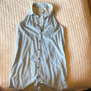 Racer back collared jean colored dress